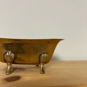 Vintage Brass Bathtub Trinket Holder Soap Dish Decor